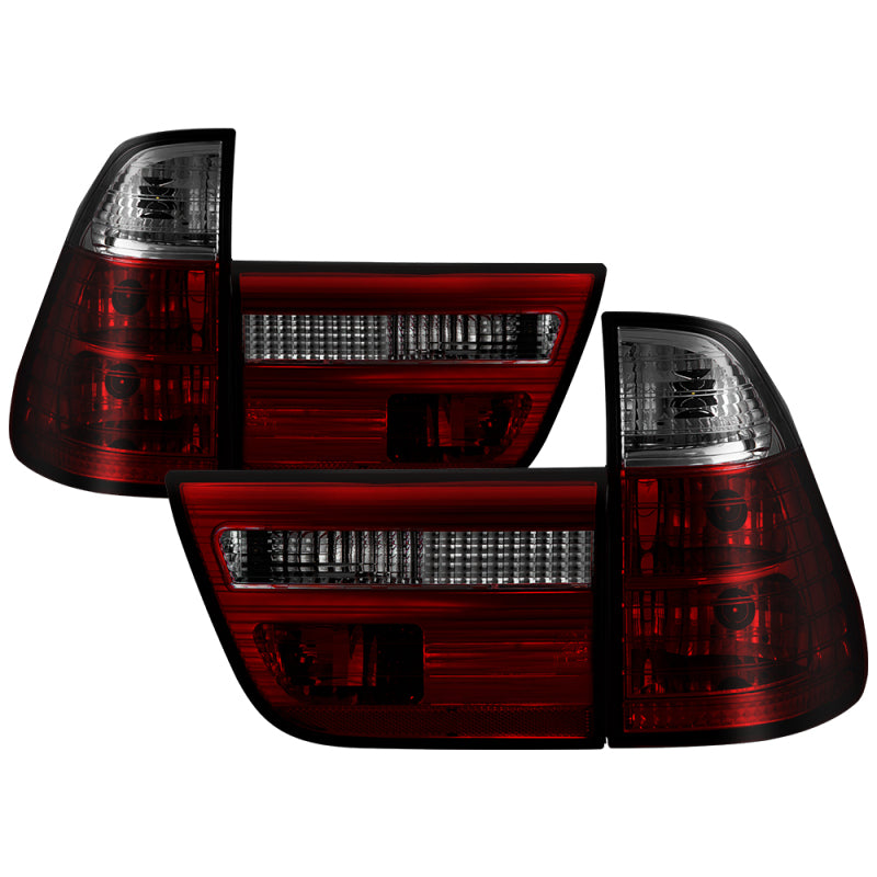 Spyder 5000842 fits BMW 00-06 E53 X5 4PCS Euro Style Tail Lights- Red Smoke ALT-YD-BE5300-RS