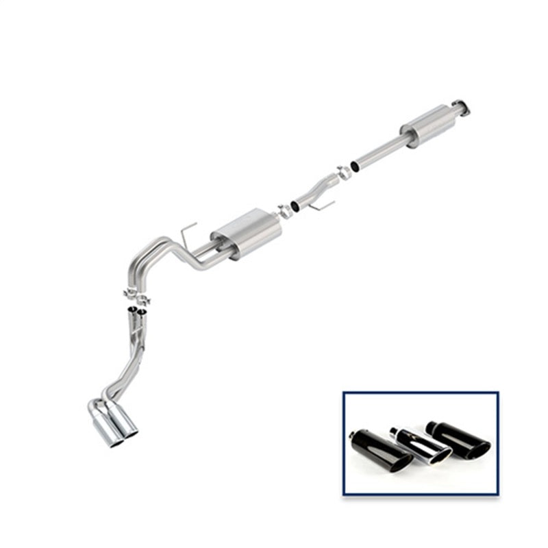 fits Ford 15-18 Racing M-5200-F1550RSCA F-150 5.0L Cat-Back Sport Exhaust System - Side Exit Chrome Tips