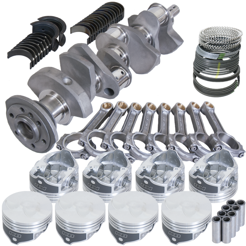 Eagle 62005030 fits Chevy 350 2Pc 3.480in Crank 6.000in I-Beam Rod -7cc Flat Top 4.030in Pistons Rotating Assembly