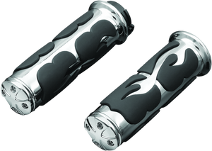 Kuryakyn 6269 Kuryakyn ISO Flame Grips Throttle-By-Wire Chrome