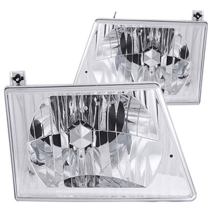 ANZO 111026 1992-2006 fits Ford Econoline Crystal Headlights Chrome