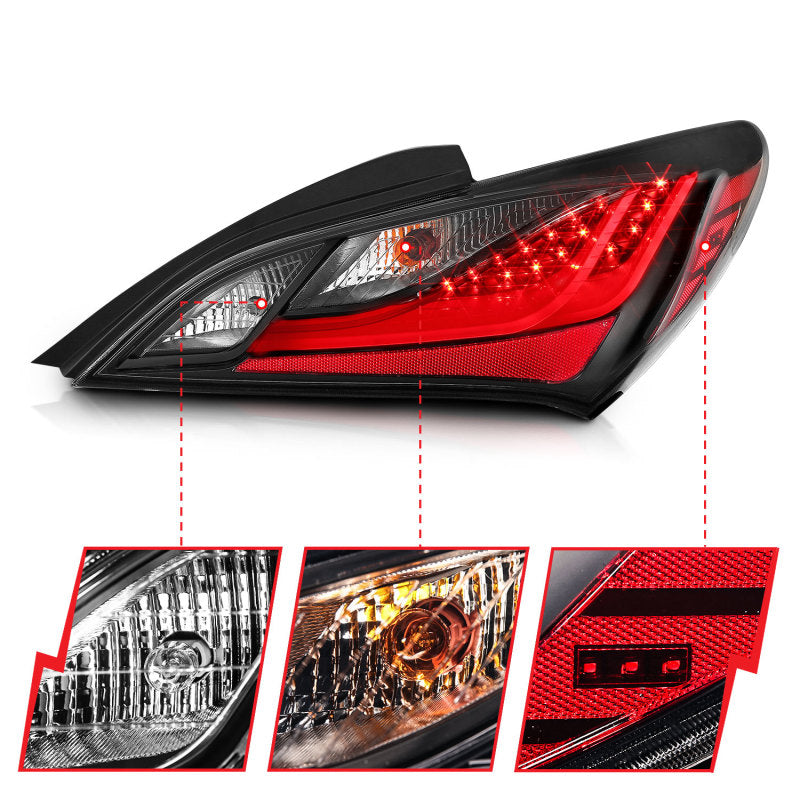 ANZO 321347 Hyundai fits Genesis 10-13 2DR LED Taillights Smoke