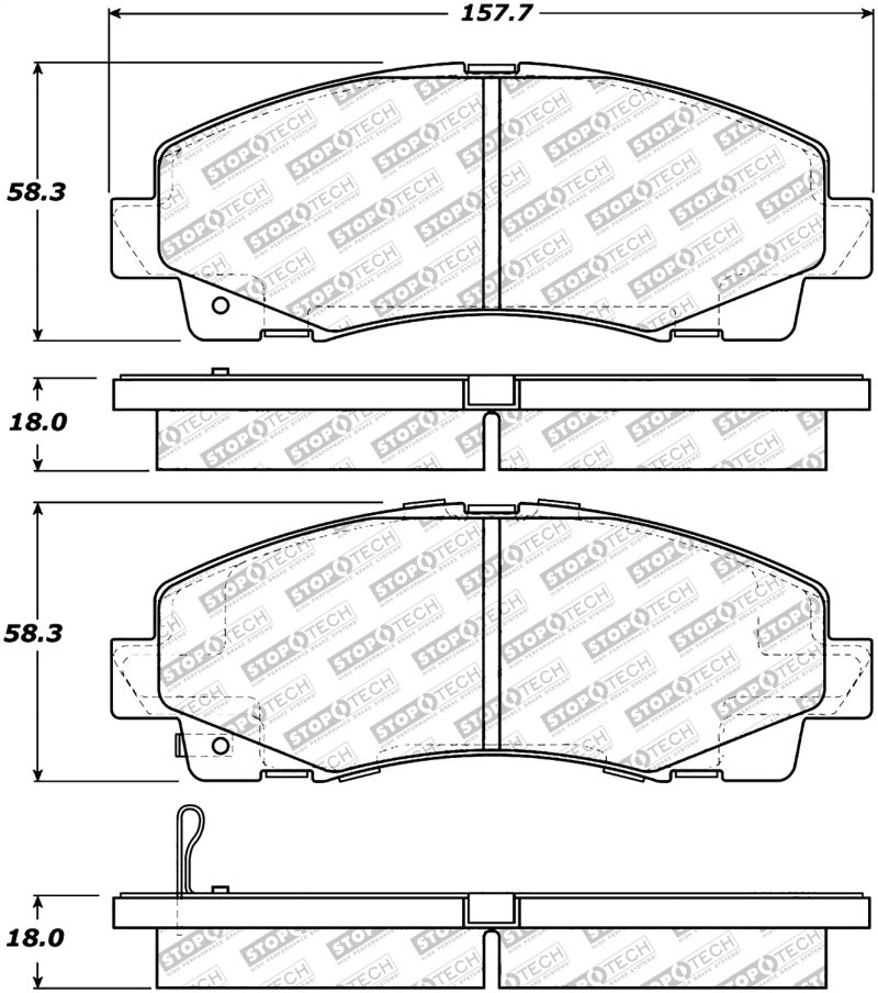 Stoptech 305.1102 Street Select Brake Pads - Rear