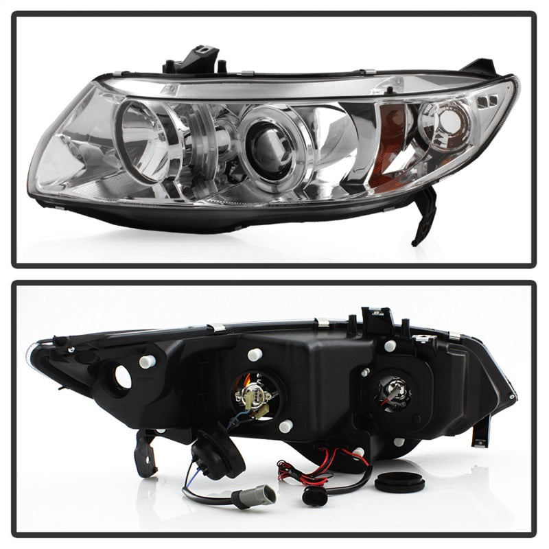 Spyder 5010797 fits Honda 06-08 Civic 2Dr Projector Headlights LED Halo Chrome