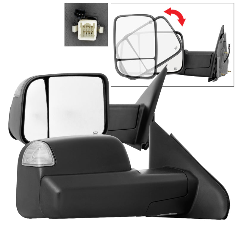 xTune 9939877 fits Dodge fits Ram 02-09 G2 Manual Extendable / Power Heated Mirror - MIR-DRAM02S-G2-PW-SET