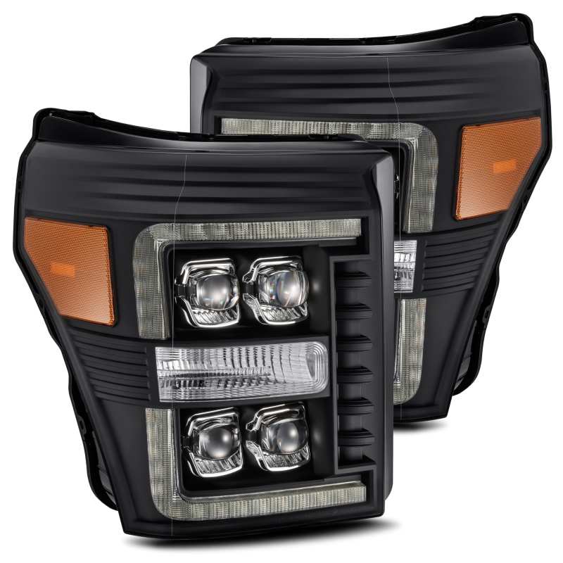 AlphaRex 880149 fits Ford 11-16 F-350 SD NOVA LED Projector Headlights Plank Style Blk w/Activ Light/Seq Signal