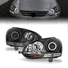 ANZO 121345 2009 fits Volkswagen 06-20 Rabbit Projector Headlights w/ Halo Black (CCFL)