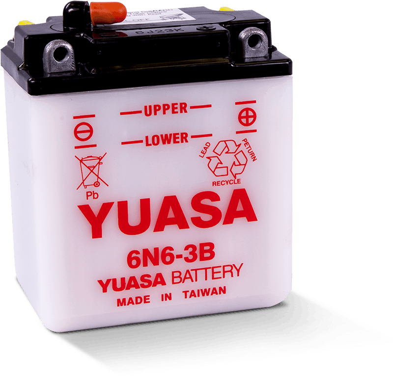 Yuasa YUAM2660B 6N6-3B Conventional 6 Volt Battery