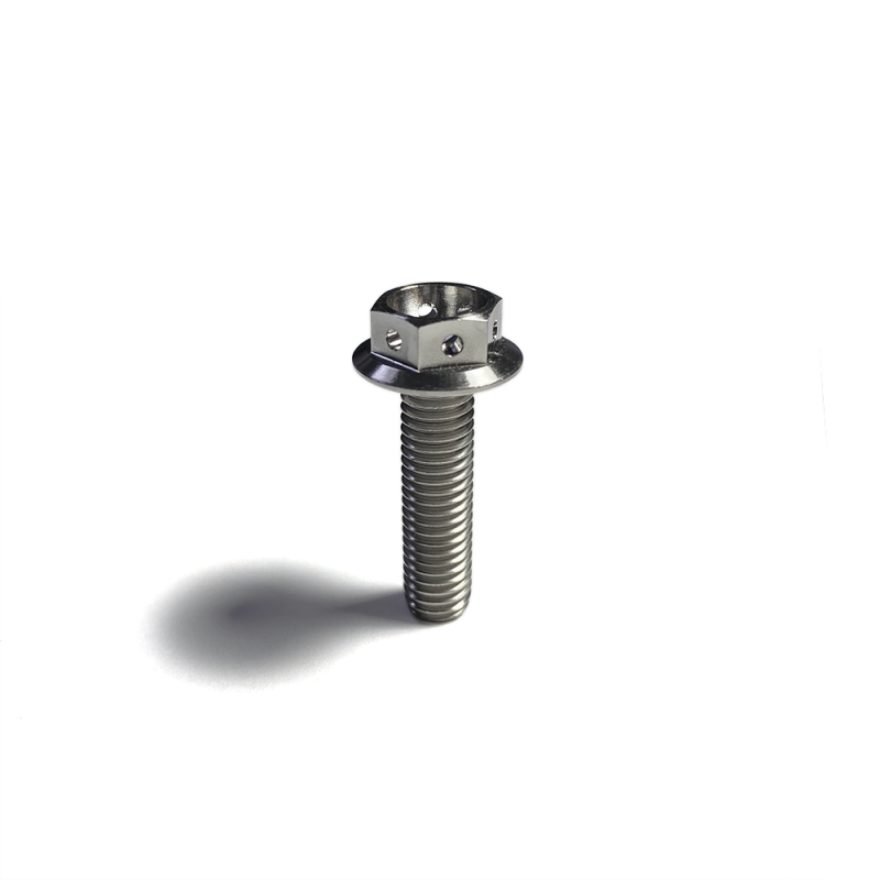 Ticon 126-00514-0535 Industries Titanium Bolt Flanged M8x35x1.25TP 12mm 6pt Head Drilled