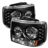 Spyder 5012449 fits Chevy 99-02 Silverado 1500 LED Crystal Headlights Blk HD-YD