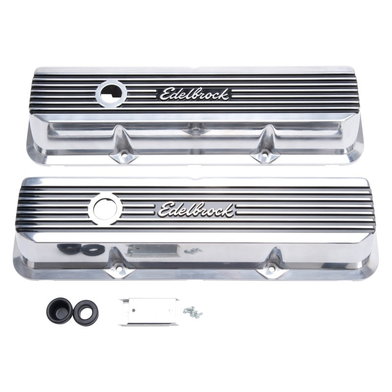 Edelbrock 4277 Valve Covers Elite II fits Ford FE 1958-76 Polished