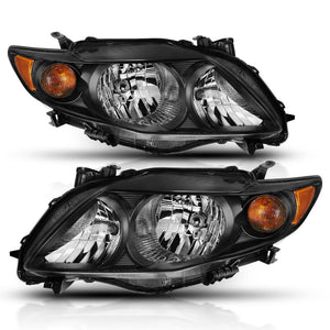ANZO 121541 2009-2010 fits Toyota Corolla Crystal Headlight Black Amber
