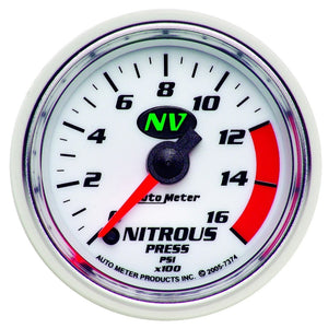 AutoMeter 7374 Autometer 2-1/16in 0-1600 PSI Full Sweep Digital Stepper Motor Nitrous Pressure Gauge