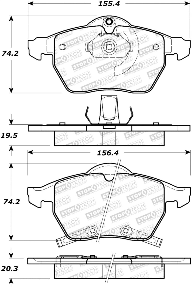 Stoptech 305.0819 Street Select Brake Pads - Front