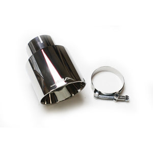 JBA 12-08257 2.5in x 4in x 5-3/4in Double Wall Polished Chrome Tip - Clamp On