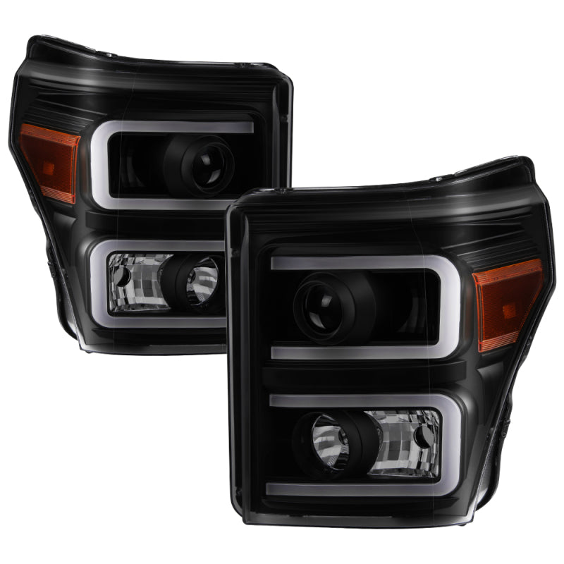 9034930 Xtune fits Ford 11-16 Super Duty Projector Headlights Light Bar Drl Bl