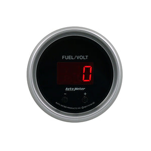 AutoMeter 6709-SC Autometer 52.4mm Black Switchable 0-100 Fuel Level / 8-18V Voltmeter Sport-Comp Elite Digital Gauge
