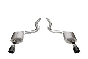 CORSA Performance 21256BLK Corsa 24+ fits Ford Mustang GT Touring Axle-Back Dual Rear Exit with 4.5in Pro Series Black PVD Tips