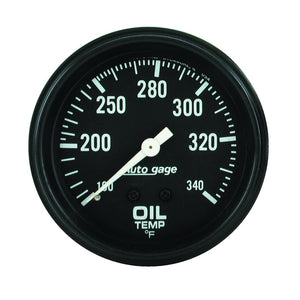 AutoMeter 2314 AutoMeter Gauge Oil Temperature 2-5/8in. 100-340 Deg. F Mechanical Black Autogage
