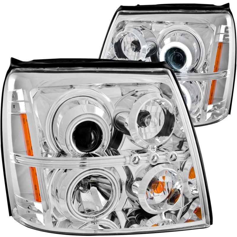 ANZO 111176 2006 fits Cadillac 03-20 Escalade Projector Headlights w/ Halo Chrome (CCFL) (HID Compatible)