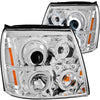 ANZO 111176 2006 fits Cadillac 03-20 Escalade Projector Headlights w/ Halo Chrome (CCFL) (HID Compatible)