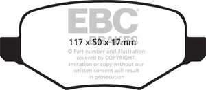 EBC DP21826 11-14 fits Ford Edge 2.0 Turbo Greenstuff Rear Brake Pads