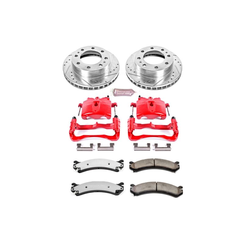 PowerStop KC2020-36 Power Stop 03-09 Hummer H2 Front Z36 Truck & Tow Kit w/Cals