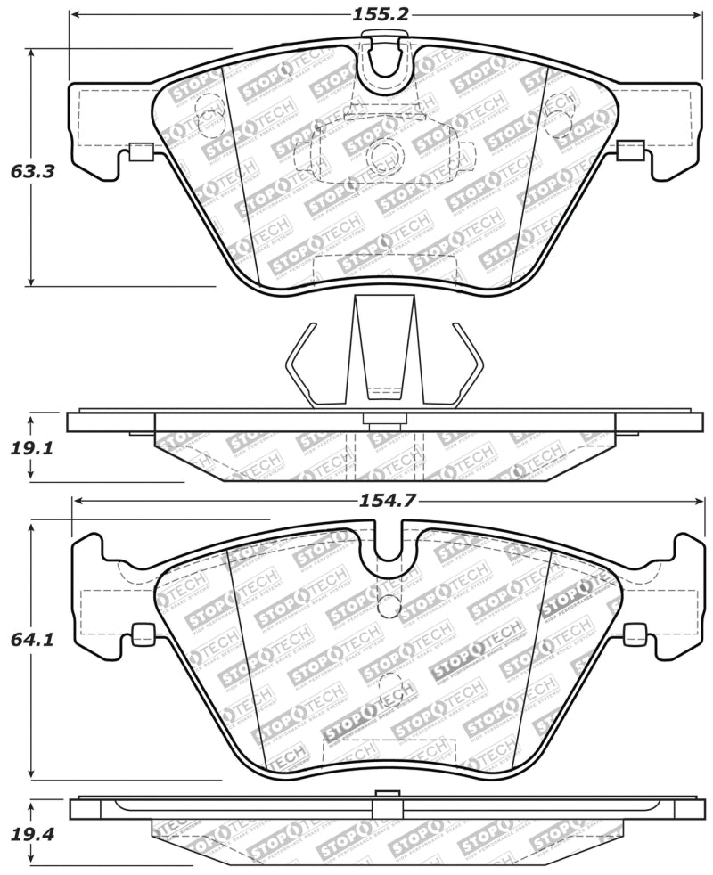 Stoptech 309.1061 Performance 12 BMW X1 / 09-13 Z4 / 06 325 Series (Exc E90) Front Brake Pads