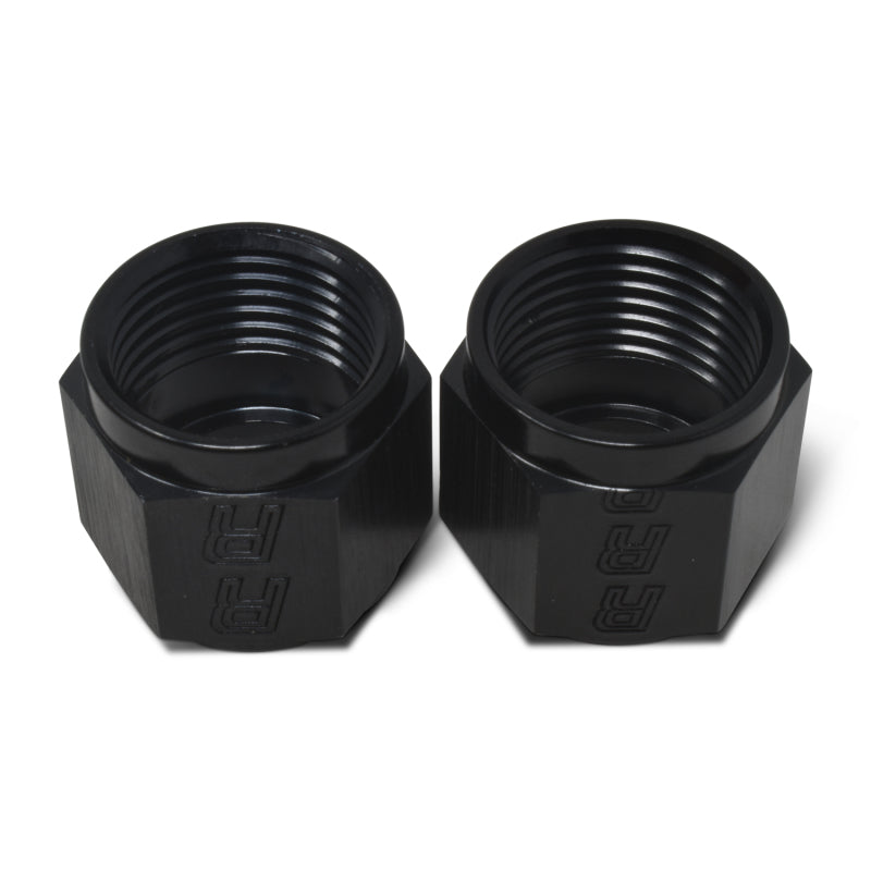 Russell 660575 Performance -6 AN Tube Nuts 3/8in dia. (Black) (2 pcs.)