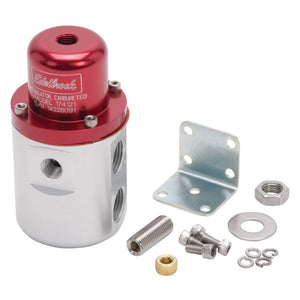 Edelbrock 174121 Fuel Pressure Regulator Carbureted 160 GPH 5-10 PSI 3/8In In/Out Retunless Red/Clear