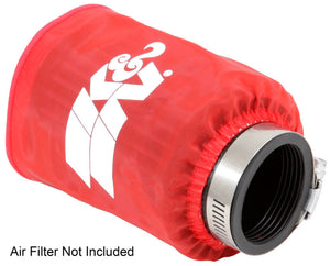 K&N Engineering RU-1280DR K&N Drycharger Air Filter Wrap - Round Straight - Red Closed Top 3in Inside Dia x 4in Height