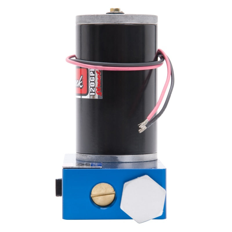 Edelbrock 182052 Fuel Pump Electric Quiet-Flo Carbureted 120GPH 3/8In In 3/8In Out 120 GPH Blue