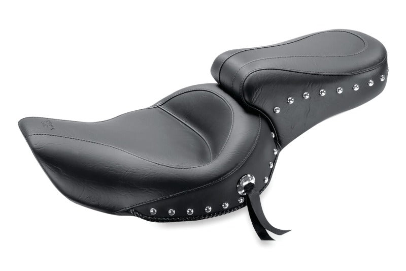 Mustang 75605 Harley Dyna Standard Touring 1PC Seat w/Studs - Black