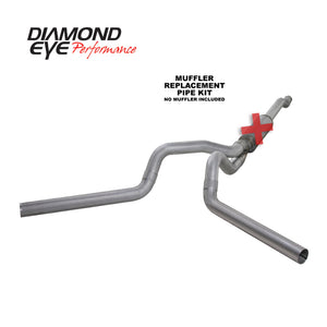 Diamond Eye Performance K4340A-RP Diamond Eye KIT 4in Catback MFLR RPLCMENT PIPE DUAL AL: 03-07 fits FORD 6.0L F250/F350
