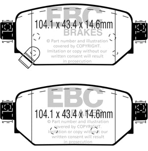 EBC UD2042 2017+ fits Mazda 3 2.0L Ultimax2 Rear Brake Pads