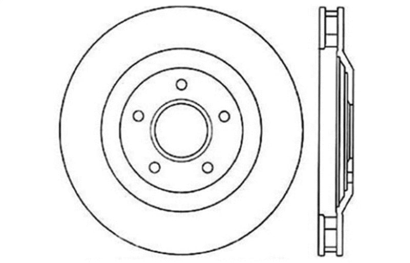 Stoptech 128.62060R Power Slot 97-04 Chevy Corvette / 04 & 08 Cadillac XLR/XLR-V Front Right Drilled Rotors