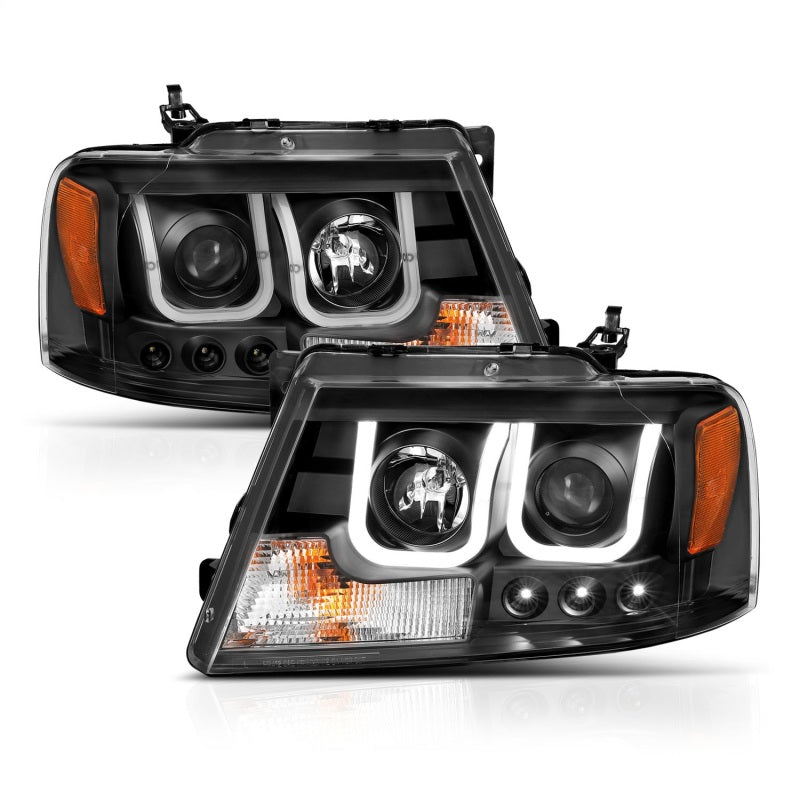 ANZO 111288 2008 fits Ford 04-20 F-150 Projector Headlights w/ U-Bar Black