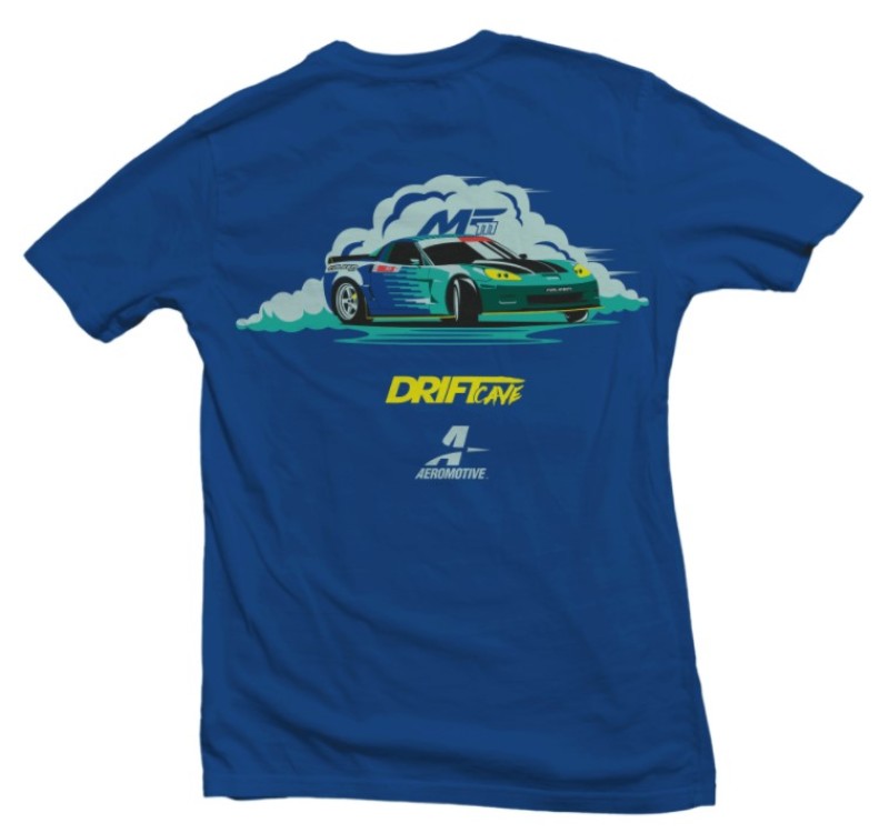 Aeromotive 91156 Drift Car Logo Blue T-Shirt - Large