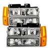 9034435 Xtune fits GMC 94-99 Yukon Headlights w/ Corner & Parking Lights 8pcs