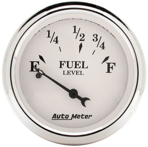 AutoMeter 1607 Auto Meter Old Tyme White 2-1/16in 0-30 OHM Electric Fuel Level Gauge
