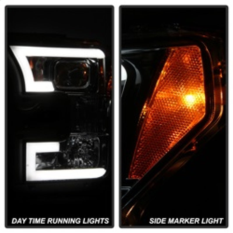 SPYDER 5083678 fits Ford F150 Projector Headlights Light Bar DRL LED Smoke