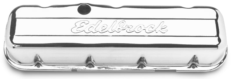 Edelbrock 4480 Valve Cover Signature Series fits Chevrolet 1965 and Later 396-502 V8 Low Chrome