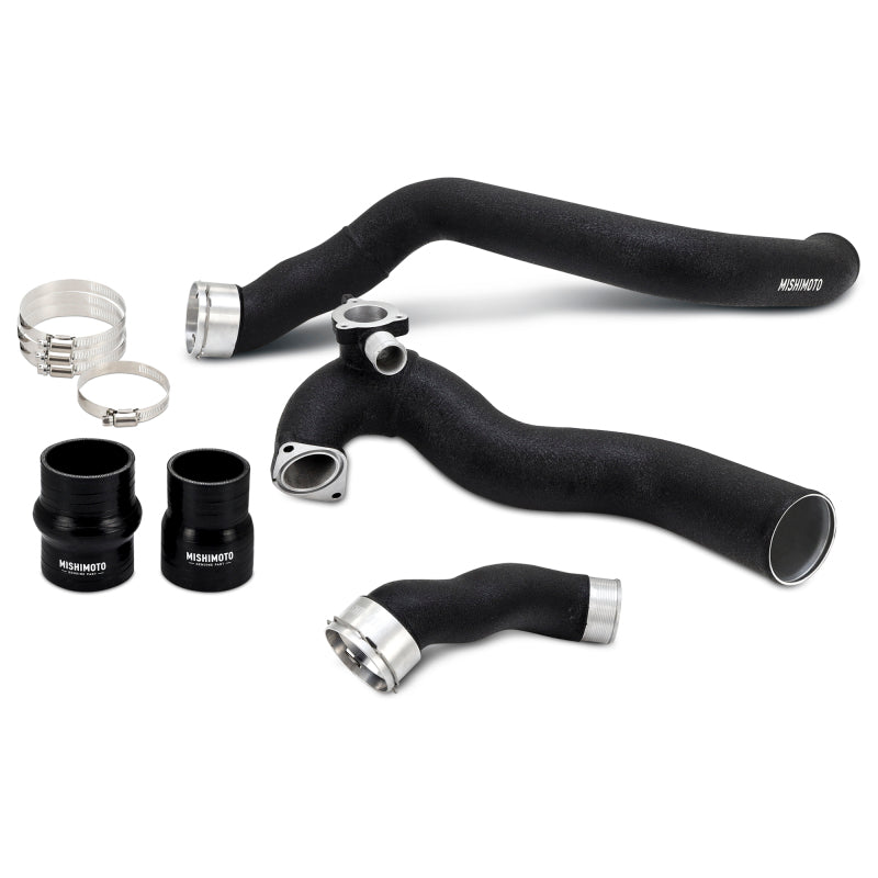 Mishimoto MMICP-MUS4-24WBK 2024+ fits Ford Mustang EcoBoost Charge Pipes - Wrinkle Black