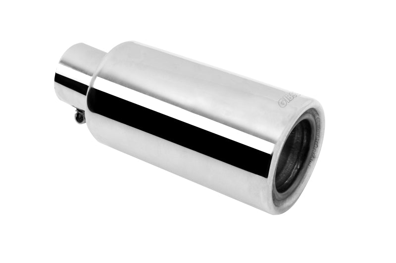 Gibson 500659 Rolled Edge Angle-Cut Muffler Quiet Tip - 4in OD/2.25in Inlet/12in Length - Stainless