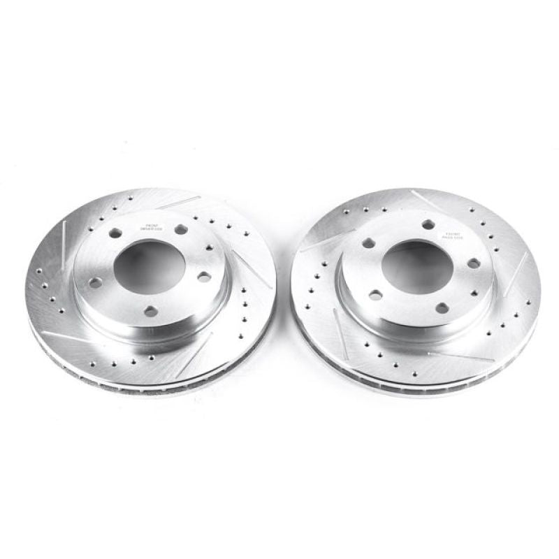 PowerStop fits Ford 93-97 Probe Front Evolution Drilled & Slotted Rotors - Pair