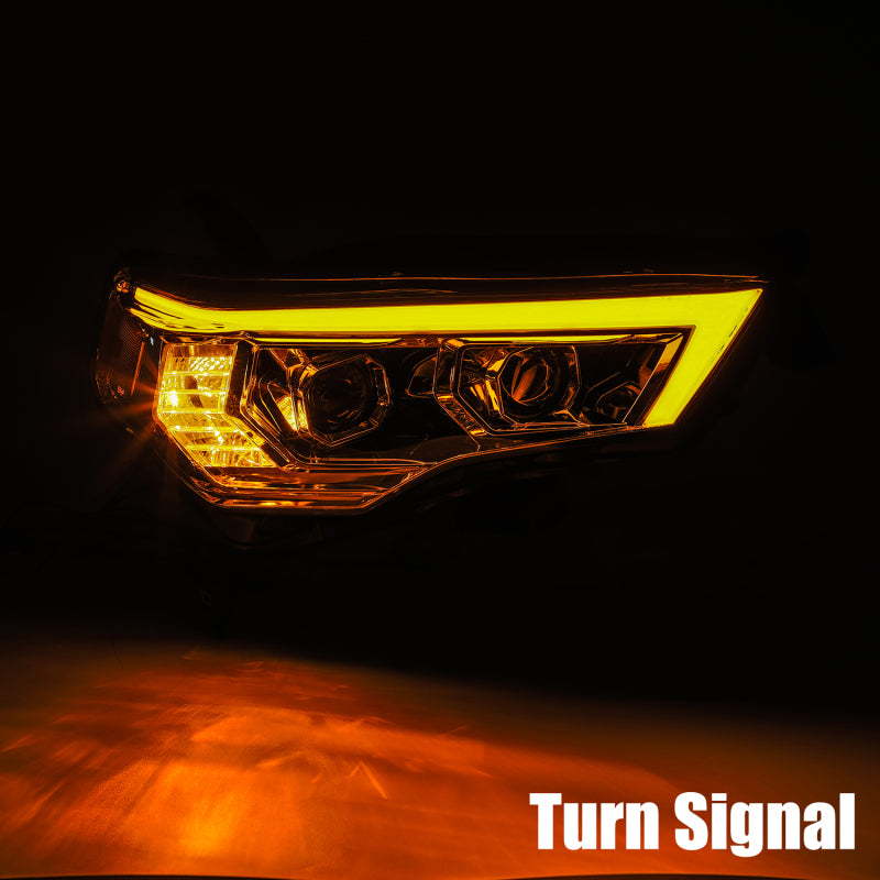 AlphaRex 880731 fits Toyota 14-20 4Runner PRO-Series Projector Headlights Plank Style Chrm w/Sequential Signal