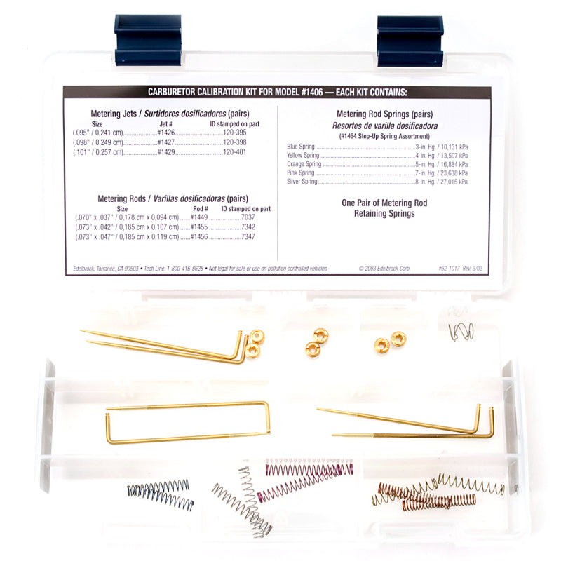 Edelbrock 1487 Jet / Rod Kit for 1406