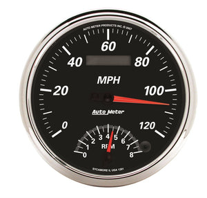 AutoMeter 1291 Autometer Designer Black II 5in 120 MPH & 8k RPM In-Dash Tach/Speedo