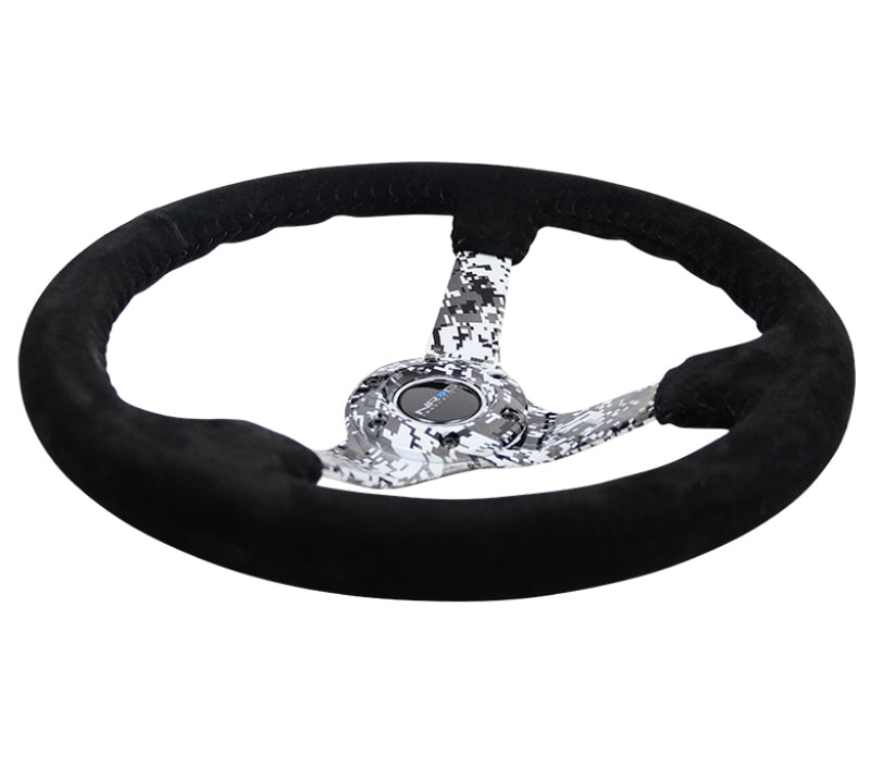 NRG RST-036DC-S RST-036DC-S Reinforced Steering Wheel Blk Suede w/Hydrodipped
