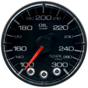 AutoMeter P322328 Autometer Spek-Pro 52.4mm 100-300 F Deg Digital Stepper Motor Oil Temp Gauge